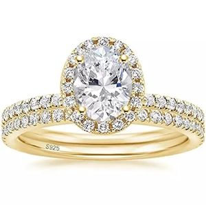 S925 sterling silver Double band engagement ring